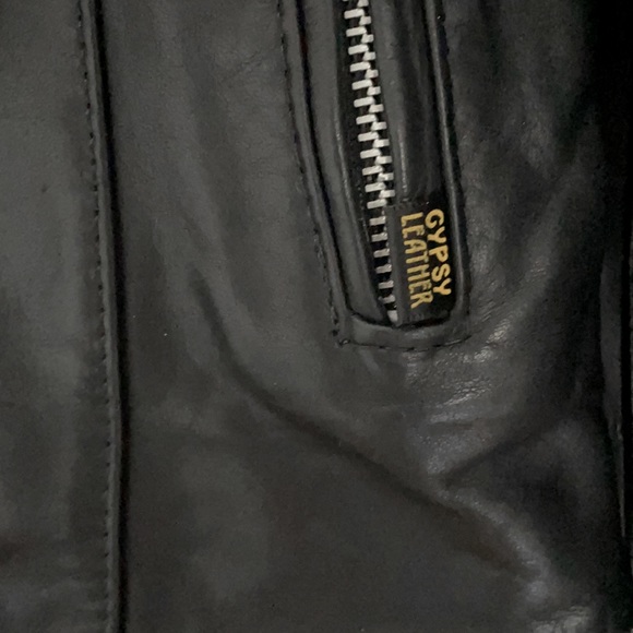 Vintage Black Gypsy Fringe Leather Jacket - Size 8 - Picture 4 of 10